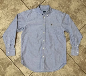 Ralph Lauren Blue Oxford Shirt Boy’s Size 12 Button Up Long Sleeve Chambray - Picture 1 of 9