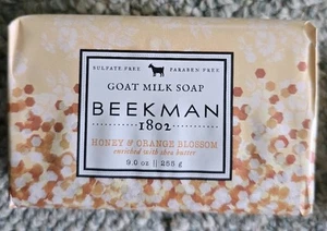 BEEKMAN 1802 HONEY AND ORANGE BLOSSOM GOAT MILK SOAP 9oz BAR NEW SHIPPING 4.00 - Picture 1 of 1