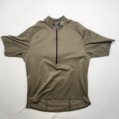 PEARL iZUMi Quest Short-Sleeve Jersey - Men's size medium 1/4 Zip Gravel Tan - Image 1 of 4