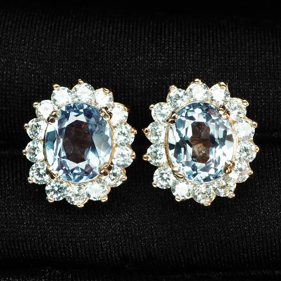 Pendientes de oro rosa de plata de ley 925 de 5,65 quilates de alejandrita con cambio de color brillante Foto 1 de 4