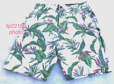 PLUGG CLOTHING Men's Shorts (SIZE 32) Flex Waist PALM LEAF & BIRDS OF PARADISE - Image 1 of 4
