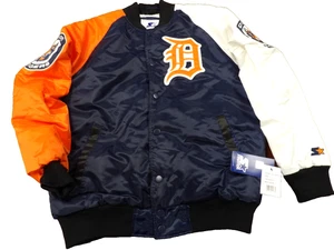 NWT STARTER RETRO MLB DETROIT TIGERS QUILTED SATIN JACKET SIZE L - Picture 1 of 7