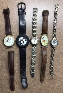 Vintage Disney/Mickey Mouse Watch Lot Of 5 BROKEN/DAMAGED - Picture 1 of 15