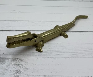 Vintage Brass Bronze Alligator Crocodile Reptile Nutcracker Nut Cracker 8” - Picture 1 of 6