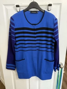 Nuevo con etiquetas Cárdigan Exclusivo Misook Cremallera Frontal Tejido Mujer Talla Grande 1X Negro Azul - Imagen 1 de 7