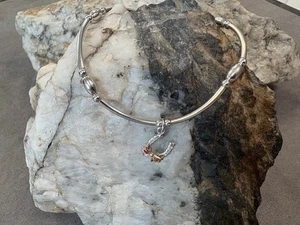 Brazalete Clogau Plata y Oro Rosa 9ct Herradura Afinidad Cuentas 17.5-18cm - Imagen 1 de 13