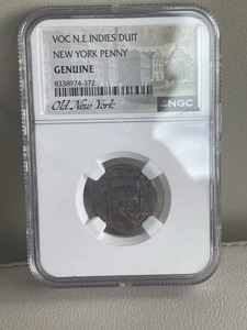 1754 New York Penny VOC N.E. Indies Duit - NGC GENUINE - Picture 1 of 3