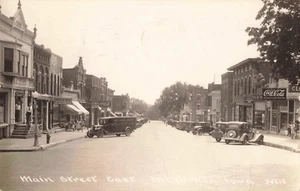 Mt Vernon Iowa IA Main St. East Troy Wäschewagen Cola 1931 RPPC Postkarte 772 - Bild 1 von 2