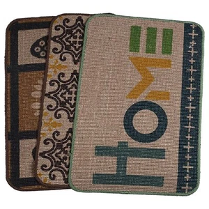 Durable Jute Printed Doormat Set of 3- (Multicolor, Size: 40x60 cm) KU - Picture 1 of 16