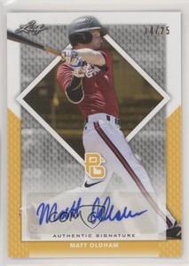 2016 Leaf Perfect Game National Showcase Yellow /25 Matt Oldham #BA-075 Auto