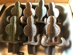 Lot 6 Antique Cast Iron Fence Finial BANKS STEEL Post Co Pat 1922 - Clothesline - Picture 1 of 6