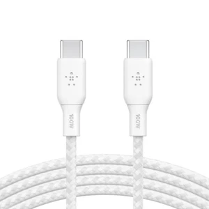 Belkin BoostCharge Braided USB-C to USB-C Cable (2m/6.6ft) - White (CAB014bt2MWH - Picture 1 of 1
