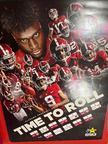 2022 Alabama Crimson Tide Football Team Issued Poster - YOUNG - ANDERSON Cover