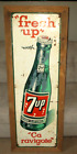 1960- 7-UP BOTTLE VERTICAL STORE SODA SIGN-MADE IN CANADA CCC-60-NO.7-- 53"