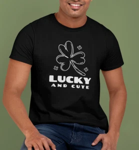 Lucky Irish T-Shirt St. Patrick's Day Gift Funny Shamrock Clover - Picture 1 of 15