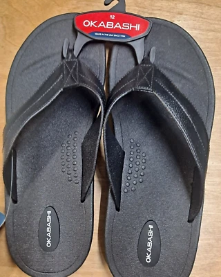 Sandalias chanclas OKABASHI Voyager negras para hombre talla 12 Foto 1 de 3