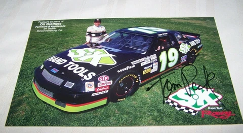 Tom Peck Autograph S & K TOOLSL #19 Nascar Racing Postcard Team Sheet Cover