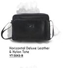 Deluxe Bag for Mens Horizontal Leather & Nylon Tote Organizer Crossbody