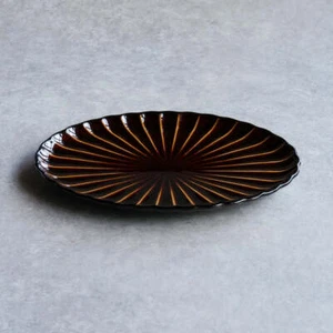 KANEKO KOHYO GIYAMAN Teller oval 21 x 14,5 cm braun - Bild 1 von 5