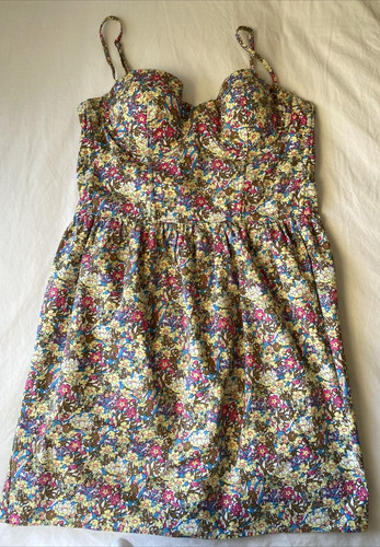 UNDERCOVER Abito ROSA Victoria's Secret cotone spandex elasticizzato corsetto floreale spaghetti str