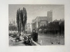 TROYES Aube GRAVURE Armytage TURNER XIX° - Picture 1 of 2