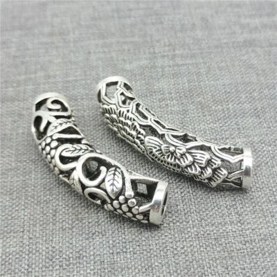 925 Sterling Silber Lotus Curve Tube Bead Grape Tube Spacer für Armband - Bild 1 von 3