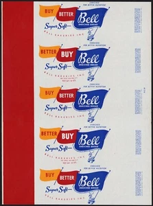 BELL SUPER SUAVE 14 OZ oz envoltura de pan de colección Billy Bell 1949 Nueva York - Imagen 1 de 2