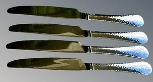 Reed & Barton River  4 Dinner Knives  Stainless 18/10  Hammered Finish Pre.Owned - Picture 1 of 2