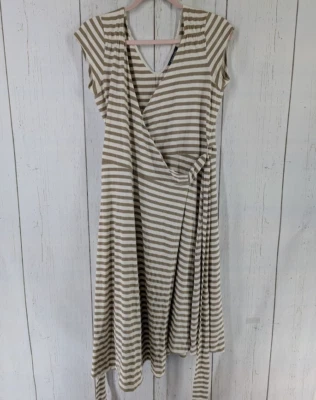 Banana Republic размер средний в полоску желтовато-коричневый / кремовый надежном платье женщин повседневный - Изображение 1 из 4