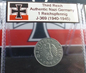 Nazi Germany WW2 Coin - 1 Reichspfennig Genuine Old Third Reich Rare Zinc Issue - Picture 1 of 17