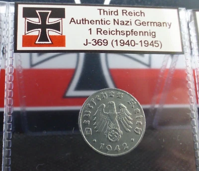 Nazi Germany WW2 Coin - 1 Reichspfennig Genuine Old Third Reich Rare Zinc Issue - Image 1 of 4