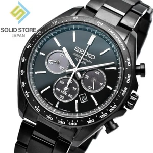 SEIKO SELECTION SBPY169 Chronograph Solar Analog Watch All Black 42.2mm - Picture 1 of 7