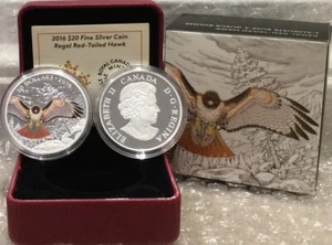 Regal Red-Tailed Hawk $20 2016 1OZ Pure Silver Proof Canada Coin - Picture 1 of 2