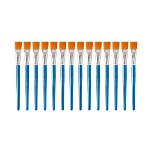 Pinceles de pintura planos de 1 pulgada 14 piezas - Cepillos de nailon sintético para peluquero a granel para... - Imagen 1 de 7