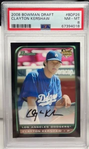 Clayton Kershaw 2008 Bowman Draft RC #BDP26 - PSA 8 Nm-Mt - Los Angeles Dodgers - Bild 1 von 2
