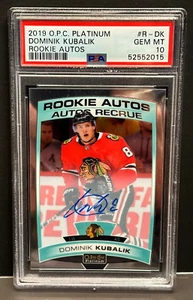 Dominik Kubalik 2019-20 O-Pee-Chee Platinum Rookie Autos RC Blackhawks POP 5 - Picture 1 of 2