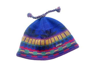 JYTTE 100% Lana Vintage Aztecas Suroeste Borla Gorro Sombrero Azul Oscuro Multi - Imagen 1 de 7