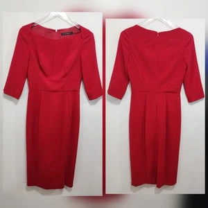 BLACK HALO Marissa Sheath Dress Red Pencil Stretch Ponte Knit Women's Size 0 - Bild 1 von 20