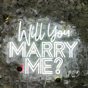 Will You Marry Me Leuchtreklame für Wanddeko, LED Schilder, Mr & Mrs Dekoration Neon Lig - Bild 1 von 12