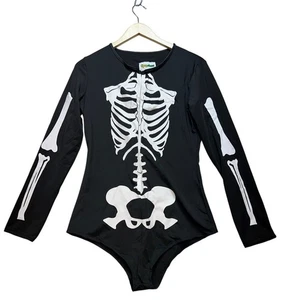 Costume Halloween Body Scheletro Elfi Tipsy Taglia XL Nero Bianco Manica Lunga - Foto 1 di 9