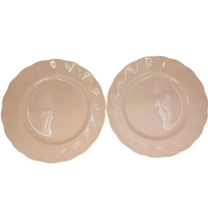 Grindley Peach Pink Vintage Dinner Plates Set Wavy Rim Elegant Tableware 2-5 - Picture 1 of 6