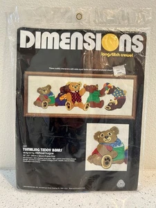 NOS Sealed - DIMENSIONS Longstitch Crewel Kit - 1251 Tumbling Teddy Bears - Picture 1 of 2