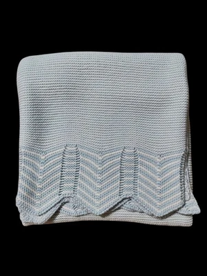 Manta bebé algodón azul y blanco Bonbini 0-6 Mos Foto 1 de 4