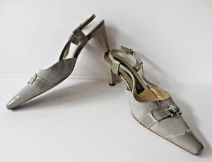 PETER KAISER ° chice Slingbacks Gr. 41 grau Leder Damen Schuhe Riemchen-Pumps - Bild 1 von 5