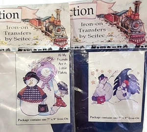 Cache Junction Iron On Transfers SNOWMAN 7"x9" New in Original Package - Picture 1 of 15