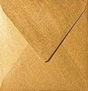 25x Briefumschläge feuchtklebend Gold 15,0x15,0cm (150x150mm) - Bild 1 von 5