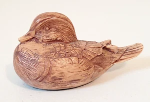 Vintage Resin Wood Grain Carved DUCK Decorative Figure 4.5" - Picture 1 of 5