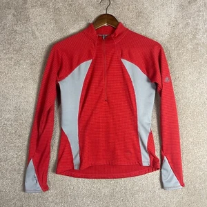 Nike Sphere Shirt Half-Zip Womens Small Red Gray Dry ACG Long Sleeve Grid Fleece - Picture 1 of 11