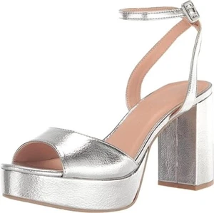 Chinese Laundry Theresa Heeled Silver Platform Sandals – Size 8.5 - Picture 1 of 8