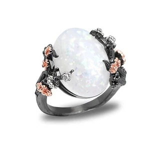 Henrietta Fire Opal Engagement Ring for Women Promise Ginger Lyne Collection - Picture 1 of 55